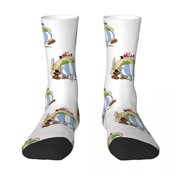 Носки Asterix и Obelix, впитывающие пот чулки Harajuku, всесезонные носки, аксессуары для подарка на день рождения в стиле унисекс.