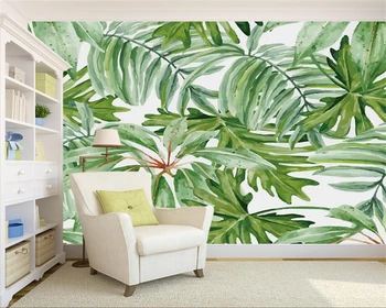 обои на заказ beibehang, ретро тропический лес, пальма, банановый лист, гостиная, спальня, телевизор, диван, фоновая стена, 3D обои