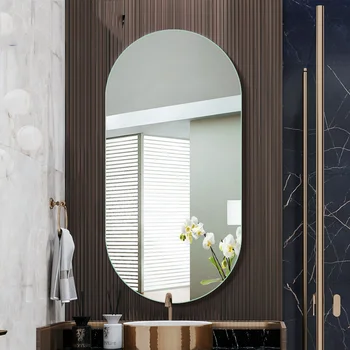 Овальное современное зеркало для ванной комнаты, настенный дисплей, Большое зеркало для ванной комнаты в отеле, Туалетный столик, спальня, Безрамное украшение Espelhos De Banho