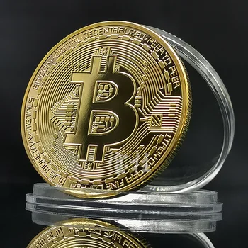 Ограниченный выпуск безналичной виртуальной валюты Bitcoin, Памятная монета, покрытая золотом, Коллекционный подарок для коллекционеров