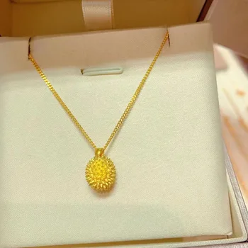 Ожерелье из дуриана, женская дизайнерская цепочка из золотых фруктов на ключицу, чтобы отправить подарок подруге на день рождения.