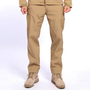 Осенне-зимние мужские тактические брюки для спорта на открытом воздухе 3-в-1 из флиса с мягкой оболочкой, водонепроницаемые камуфляжные штаны для зарядки