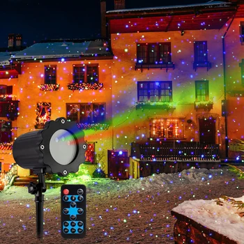 Открытый Рождественский проектор Водонепроницаемый RGB Движущийся световой эффект светлячка Простая установка Проекторная лампа для внутреннего наружного