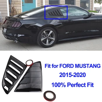 Пара боковых вентиляционных отверстий ABS для Ford Mustang 2015-2017 Матово-черный глянцевый черный карбон