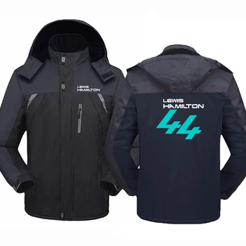 Пилот Формулы-1 Льюис Хэмилтон Digital 44 Мужские зимние толстые теплые пальто с хлопковой подкладкой, толстовки на молнии, флисовые длинные куртки, ветровка