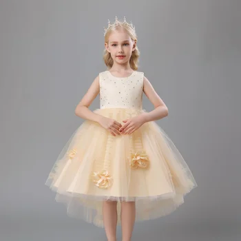 Платье для девочек, Детское Пушистое Газовое Платье Принцессы, Новое Платье Для Маленькой Девочки, Платье Для выступлений