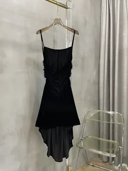 Платье с открытой спиной на бретелях повседневная мода 2023, летняя новинка 0410
