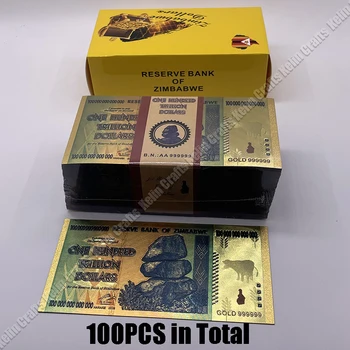 Подарочный набор Серийных Банкнот Зимбабве Пластиковые Деньги с Флуоресцентным Эффектом Коллекция Вентиляторов Деловой Подарок