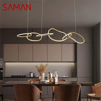 Подвесные светильники SAMAN Золотой скандинавский современный креативный домашний светодиодный светильник для украшения гостиной