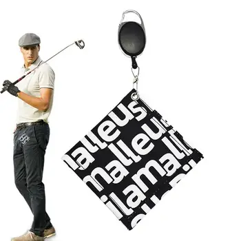 Полотенца для гольфа Для сумок для гольфа Прочное Двустороннее хлопковое полотенце для сумок для гольфа с зажимом для чистки клюшек для гольфа Аксессуары для гольфа Подарки для гольфа