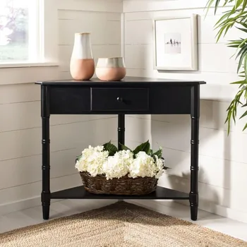 Потертый черный угловой столик Бесплатная доставка Мебель для гостиной Дом