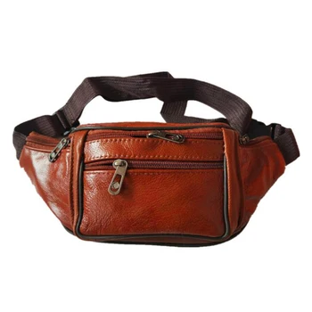 Практичная кожаная сумка на ремне, мужская сумка для городских походов, незаменимая поясная сумка, портативная многофункциональная сумка для мобильного телефона на молнии