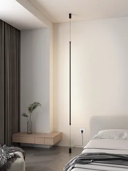 Прикроватный подвесной светильник для спальни, прямая полоса от пола до потолка, потолочный светильник, Декоративный фон для дивана, настенные светильники, Креативный дом