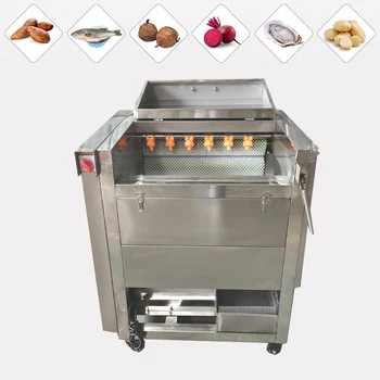 Простая в эксплуатации автоматическая промышленная роликовая мойка для картофеля весом 500 кг / ч, машина для чистки картофеля