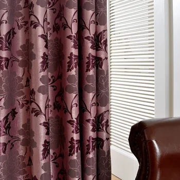 Простые китайские шторы из плотного катионного жаккарда с пионами для гостиной столовой спальни на заказ