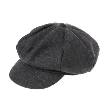 Прямая поставка, осенне-зимние шапки-береты, кепки для маленьких мальчиков и девочек, шерстяная плоская кепка разносчика газет художника
