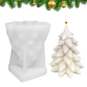 Рождественская елка Форма для свечей Силиконовые Праздничные формы 3D Силиконовые украшения Ароматерапевтические свечи Легкое Демонтажное Рождество