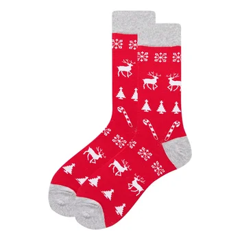 Рождественские носки больших размеров с перекрестной каймой, елка средней длины, новый лось, длинные рождественские носки Old Man для женщин 41-46 размеров
