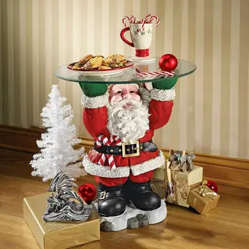 Рождественское украшение из смолы, Очаровательное небьющееся украшение Санта-Клауса, Рождественский торт, фруктовый поднос для закусок, десертов, Рождественской вечеринки