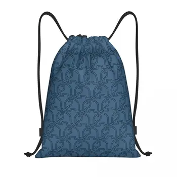 Рюкзак на шнурке с линейным рисунком слона, спортивная спортивная сумка для женщин и мужчин Orla Kiely Shopping Sackpack