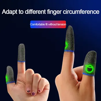 Светящиеся кончики пальцев, мобильные сенсорные противоскользящие, защищающие от пота, дышащие игровые аксессуары, светящиеся накладки для пальцев, перчатки на полпальца