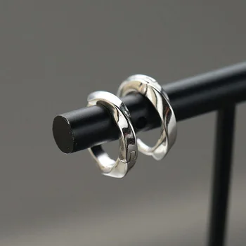 Серьги-кольца 12 мм для мужчин, ювелирные изделия, индивидуальные серьги из стерлингового серебра 925 пробы, аксессуары для мужской вечеринки