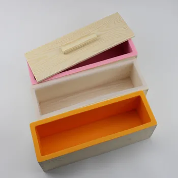 Силиконовая форма для мыла Деревянная коробка для мыла Прямоугольная Инструмент для мыла ручной работы Резак для мыла с крышкой Деревянная форма для мыла