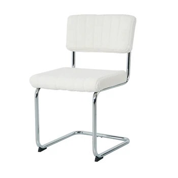 Современный простой легкий обеденный стул класса люкс, белый стул, стул для домашней спальни, стул со спинкой, туалетный стул, студенческий стол, стул с металлической ножкой (серебристый)