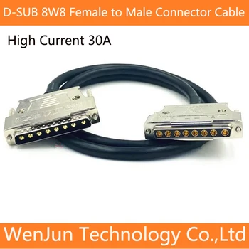 Соединительный кабель D-SUB 8W8 от мужчины к женщине с высоким током 30A 8-жильный разъем с позолоченным автомобильным штыревым удлинителем 8W8 Кабельный Шнур