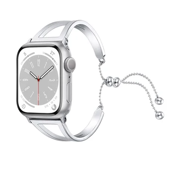 соединительный ремешок для Apple watch band 41мм 44мм 40мм 45мм 38мм 42мм 49 Ремешок для часов из нержавеющей стали браслет iwatch series 3 se 7 ultra 8
