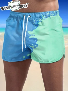 Сочетание цветов, пляжные шорты с 3D принтом, летняя баскетбольная доска, спортивная повседневная мужская домашняя одежда унисекс