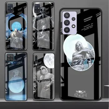 Стеклянный Чехол для Samsung Galaxy A52 A12 A51 A32 A21s A71 A23 A33 A31 A50 A53 A73 A72 A11 A10 Чехол для телефона Marvel Hero Moon Knight