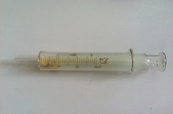 Стеклянный шприц-инжектор объемом 30 мл, пробоотборник для подачи чернил, стеклянные шприцы для химических лекарств большого диаметра