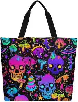 Сумка-тоут Skull Death Mexico, большая женская повседневная сумка через плечо, многоразовая сумка для покупок на пляже, сумка для продуктов на открытом воздухе