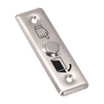 Тонкая кнопка дверного выключателя Высококачественный Прочный Серебристый переключатель Стальная кнопка разблокировки двери для контроля доступа Горячая крышка