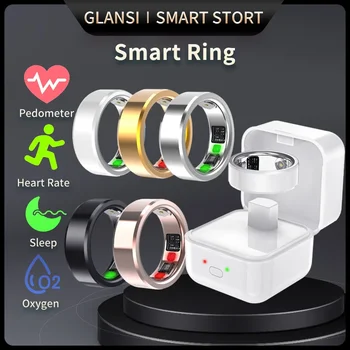 Умное кольцо для здоровья с приложением Интеллектуальный мониторинг частоты сердечных сокращений Кислорода в крови температуры тела для мужчин и женщин IOS Android