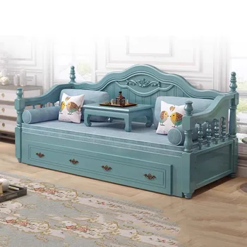 Уютные Скандинавские модные диваны-кровати, Европа, Каваи, Синий пол, Модульные диваны для гостиной, Европейская роскошная мебель-трансформер Canape