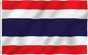 Флаг Таиланда Fly Breeze размером 3x5 футов - Яркий цвет и защита от выцветания - Холщовая шапка с двойной прошивкой -Полиэстеровые Национальные флаги Таиланда
