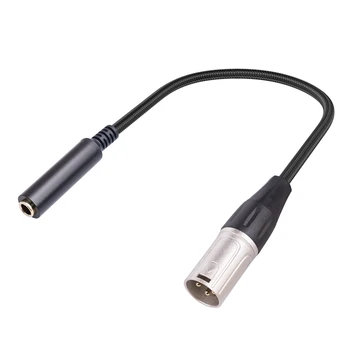 Цельнокроеный кабель XLR с разъемом 1/4 дюйма, 3-контактный разъем с разъемом 6,35 мм, Аудиокабель