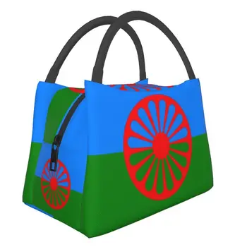 Цыганские термоизолированные сумки для ланча Женские с цыганским флагом Портативная сумка для ланча для кемпинга на открытом воздухе Путешествия Многофункциональная коробка для еды