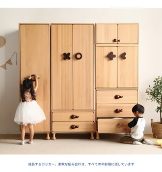 Шкаф из массива дерева, шкаф для хранения вещей, шкафчик для домашней спальни для девочек, Простой деревянный шкаф для мальчиков