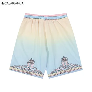 Шорты с градиентом на шнурке CASABLANCA Arrival 2024, брюки из полиэстеровой сетчатой ткани с принтом в полоску, Гавайи, повседневные мужские и женские