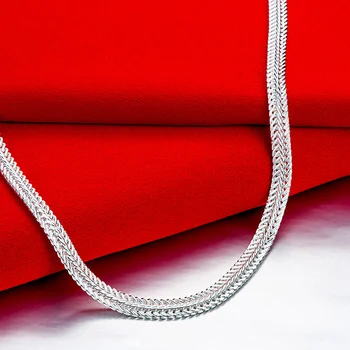 Ювелирное изделие из тонкого стерлингового серебра 925 пробы, цепочка в виде змеи, ожерелье для женщин, мужчин, Дизайнер ювелирных изделий, Свадебные подарки для помолвки 50-60 см