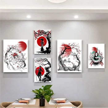 Японские креативные плакаты с живописью и принты, классические аниме-плакаты, настенное искусство HD качества, ретро-плакаты для домашнего декора стен.