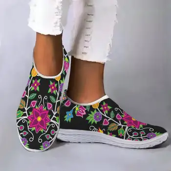 אופנה מנדלה פרח עיצוב עבור קל משקל לנשימה נעלי סניקרס להחליק על אור רשת נעלי רך שטוח נעליים